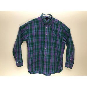 Vintage Tommy Hilfiger Mens L Plaid Dress Shirt *3